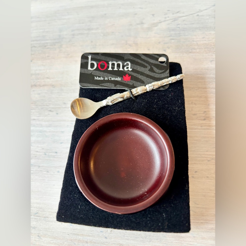 NWT BOMA Salt Dish with Pewter Spoon.